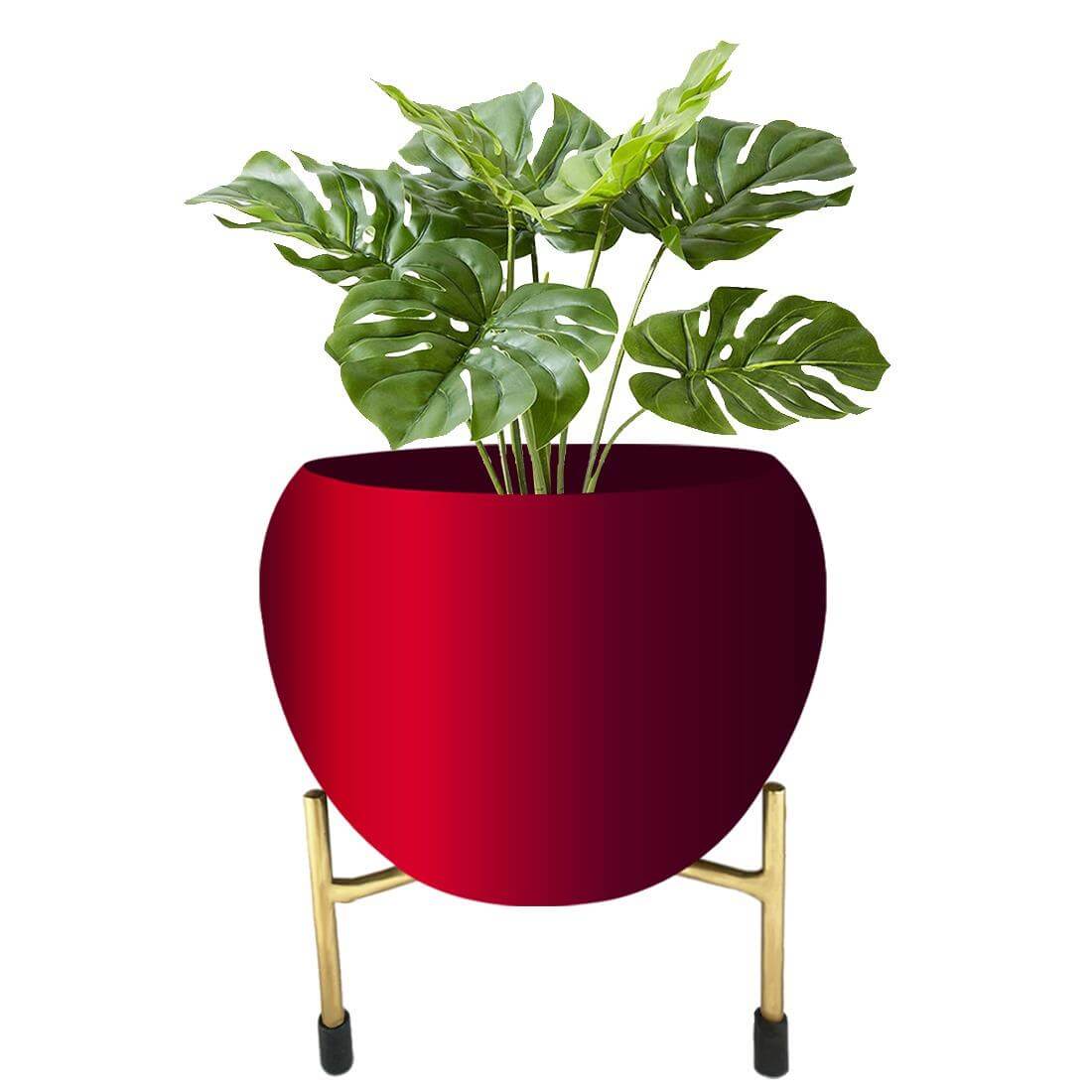 APPLE DESIGN FLOWER POT CHERRY WITH STAND