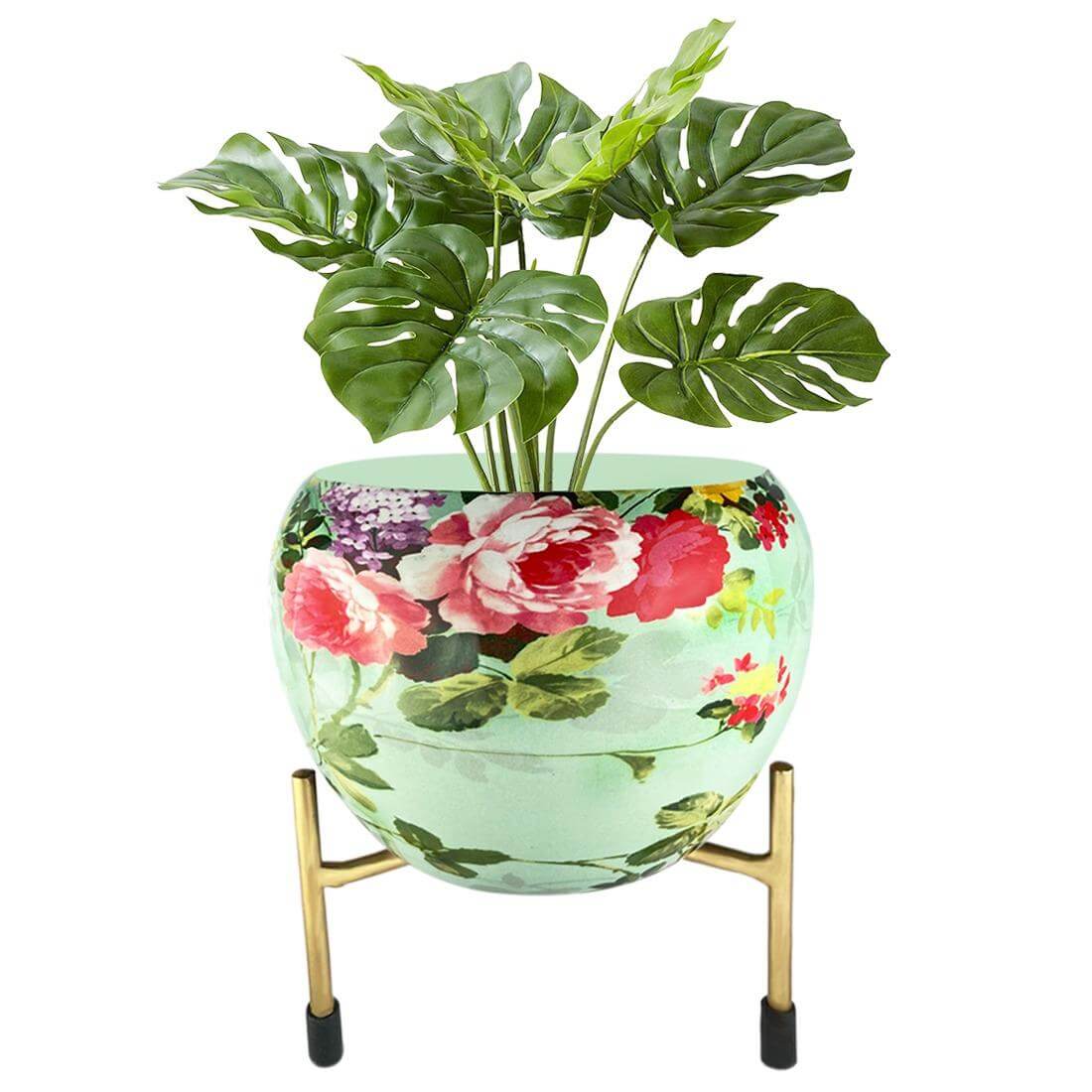 APPLE DESIGN FLOWER POT PRINTED BLOOMIND DEL WITH STAND