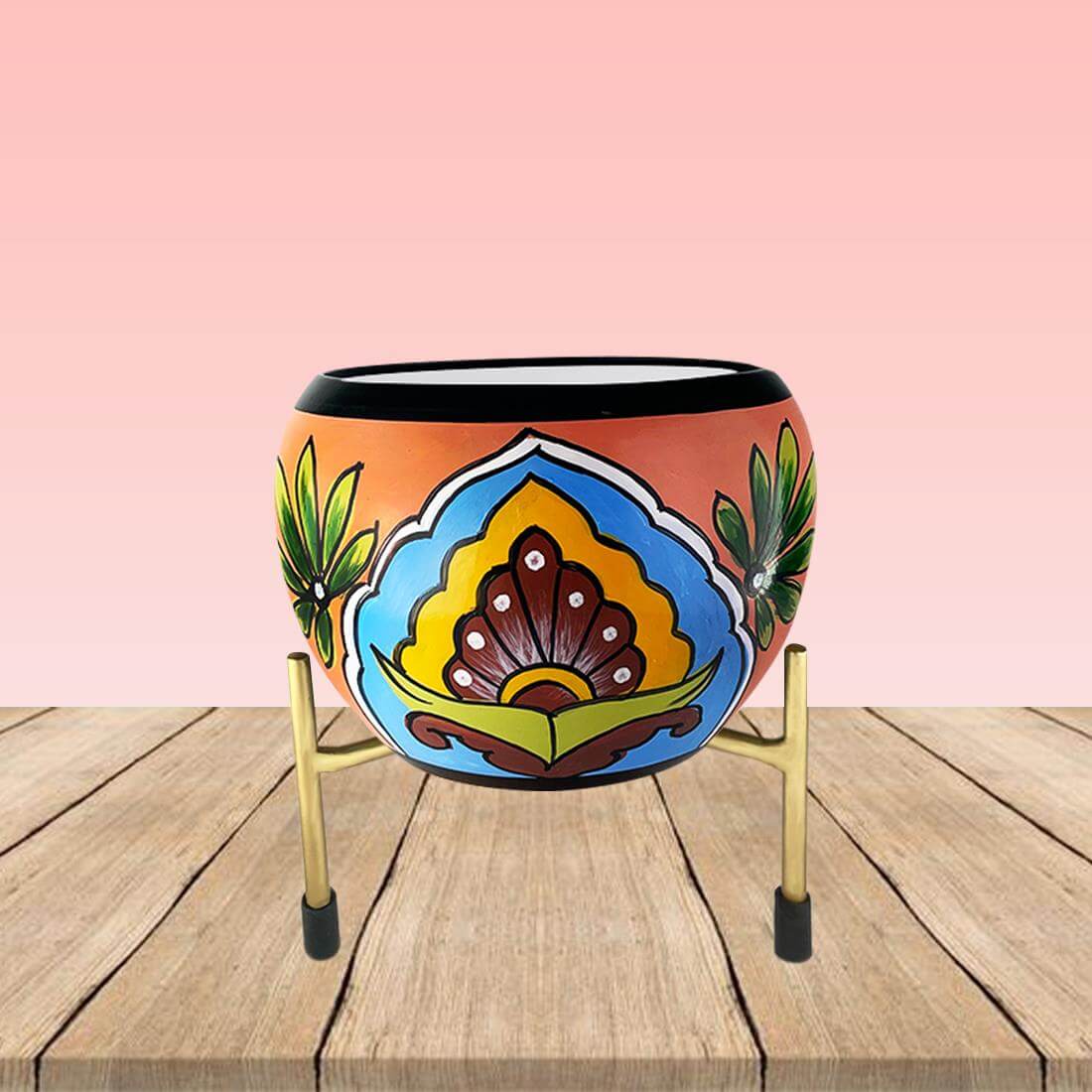 APPLE DESIGN FLOWER POT MAHARANI WITH STAND