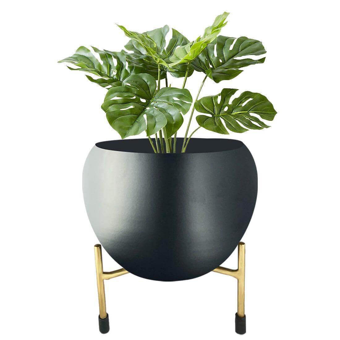 FLOWER POT BLACK DESIGN WITH STAND